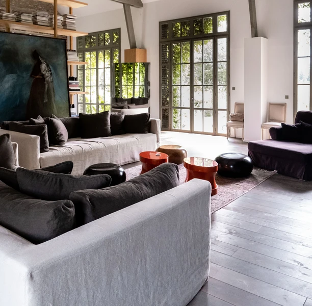 Le Manoir Saint-Laurent - Grand séjour avec cheminée