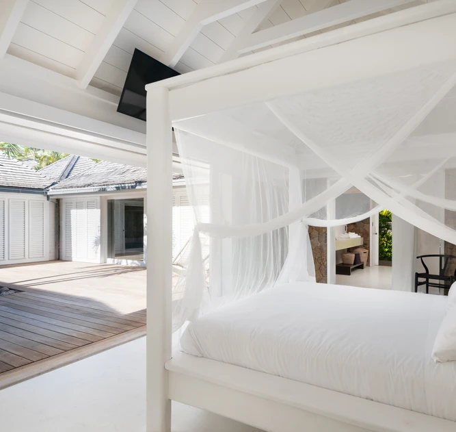 Manoir de Lorient Saint Barthélémy - Chambre ouverte terrasse