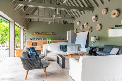 Manor of Lorient Saint Barthélemy - Living room open to the terrace