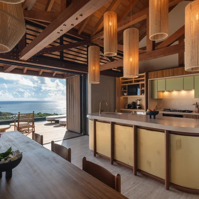 The Manoir Voltaire - Kitchen and Living Room