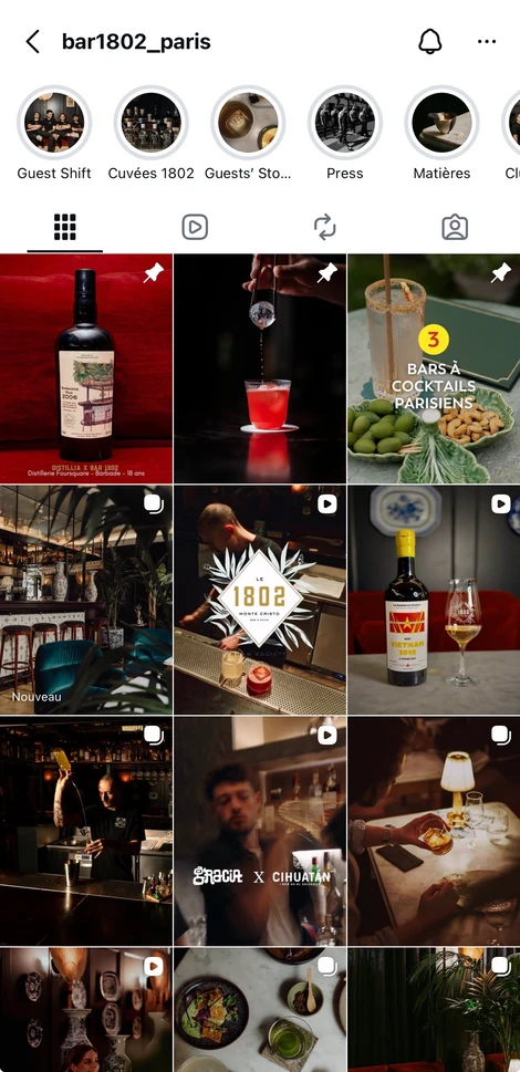 Ultimate Content - Client - Bar 1802, Paris