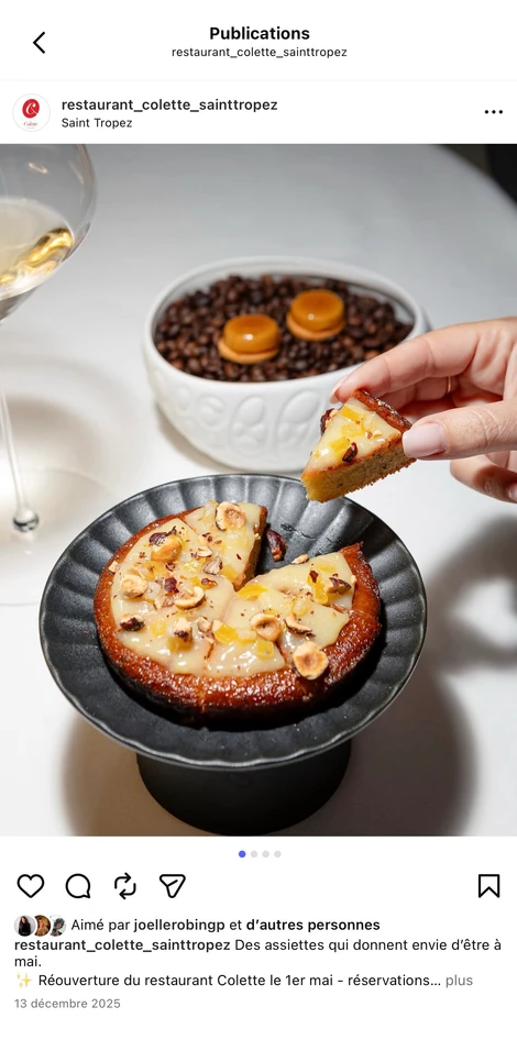 Ultimate Content - Client - Restaurant Colette, Saint-Tropez