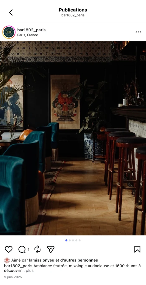 Ultimate Content - Client - Bar 1802, Paris