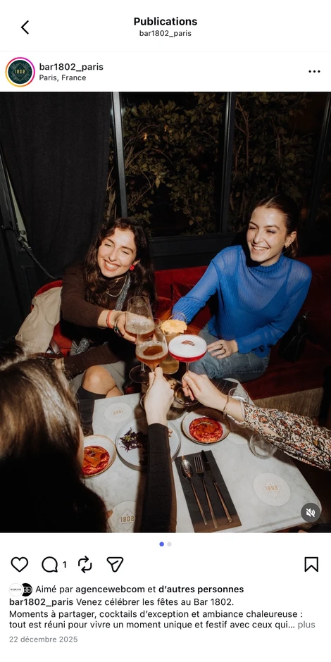 Ultimate Content - Client - Bar 1802, Paris